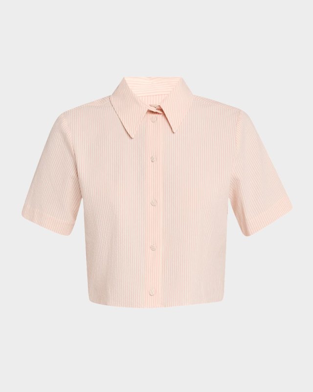 The Seersucker Crop Shirt